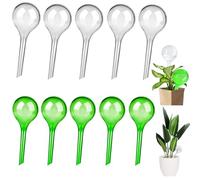 10 Pcs Plant Watering Bulbs, Self Watering Globes, Automatic Drip Irrigation Stakes for Indoor Outdoor Potted Plants, Vacation Plant Waterers(5 Green & 5 Clear)