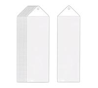 10 Pcs Plastic Book Markers Cover Clear Bookmark Sleeves Blank Frames Picture Sleeves Holder with Hole for Students Reading