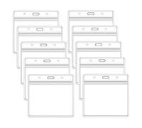 10 PCS Plastic Card Holder, 6.5 * 9.5cm Clear Horizontal Waterproof Name Tag, Badge ID Card Holder, Double Sided Badge Holders Lanyard Card Holder Waterproof