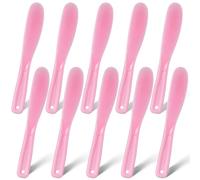 10 Pcs Plastic Cosmetic Spatula Jelly Mask Spatula Skincare Lotion Disposable Spatulas for Facials Face Mask Applicator Makeup Scoop for Facial Tools (Pink)