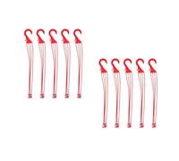 10 PCS Plastic Flowerpot Hook Portable Hanger for Balconies and Patio | Red Plastic Build, Helps Save Counter Space, Adjust Plant Height, Suitable for Houseplants and Feeder