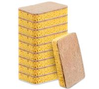 10 Pcs Plastic-Free Sponge Scourers, Dual-Layer Washing Up Sponges with Wood Pulse & Sisal Fibre for Pots, Pans & All Kitchen Surfaces, Biodegradable & Odour-Resistant