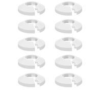 10 PCS Plastic Radiator Pipe Covers, White Radiator Pipe Collars, Water Pipe Covers, Fit for 15 mm Diameter Pipe