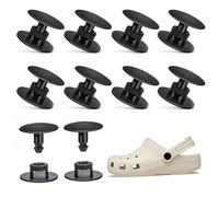 10 Pcs Plastic Rivets,Black Strap Rivets,16mm*14mm*10mm Push in Screw Rivet Black for Shoes,Hole Plastic Push in Rivets Fastener for Any Shoes with Holes,Boots,Wristband Accessories