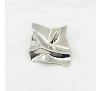 10 Pcs Pleated Design Metal Buttons with Shank, Fashion Irregular Metal Button for Clothes Cardigans Coat Craft Projects, Silver, 25mm-Silver-35mm