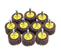 10 Pcs Polishing Wheel Grinding Wheel Head P80 Sanding Flap Wheel Head with 6mm Shank Abrasive Cloth Grinding Disc for Polishing Grinding Tools 80 Grit