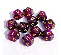 10 Pcs Polyhedral Dice 12 Sided Game Dice Set Two- Color Dices Assortment with a Black Velvet Storage Bag for DND RPG MTG Table Games (Starry Sky (Black + Purple))