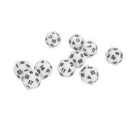 10 Pcs Polyhedral Dice Set, 20 Sided Dice Tabletop Games Polyhedral Dice, Lightweight Plastic Multi Sided Dice for Role Playing, Math Teaching, Board Games Accessories (White)