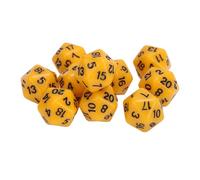 10 Pcs Polyhedral Dice Set, 20 Sided Dice Tabletop Games Polyhedral Dice, Lightweight Plastic Multi Sided Dice for Role Playing, Math Teaching, Board Games Accessories (Yellow)