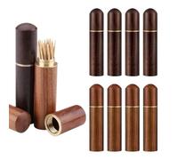 10 Pcs Portable Wood Toothpick Holder Pocket Wood Toothpick Dispenser Mini Pocket Tooth Pick Box Travel Portable Toothpick Dispenser Bucket for Tooth Picks Pill Bead Ear Spoon