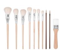 10 Pcs Pottery Glazing Brushes Painting Goat Hair Blending Brush Mop Brush for Acrylic Set Underglaze Paintbrush Soft Bristle Artist Tools Watercolor Paintbrush for Oil Acrylic Pottery Wheel Canvas