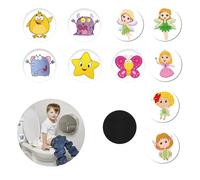 10 Pcs Potty Training Stickers Potty Stickers Change Colour Seat Magic Chart PVC Sticker Toilet Targets for Boys and Girls Easy-Apply Interactive Bathroom Seat Decal for Kids (E)