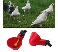 Oumefar 10 PCS Poultry Water Drinking Cups Bird Drinker Feeder Plastic Automatic Drinker for Livestock Chicken Hen Chicken Coop Feed Bow