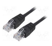 10 pcs : PP12-3M/BK - Patch cord, U/UTP, 5e, stranded, CCA, PVC, black, 3m, 26AW