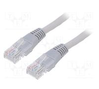 10 pcs : PP12-3M - Patch cord, U/UTP, 5e, stranded, CCA, PVC, grey, 3m, 26AWG