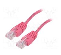 10 pcs : PP12-3M/RO - Patch cord, U/UTP, 5e, stranded, CCA, PVC, pink, 3m, 26AWG