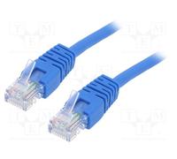 10 pcs : PP12-5M/B - Patch cord, U/UTP, 5e, stranded, CCA, PVC, blue, 5m, 26AWG