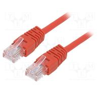 10 pcs : PP12-5M/R - Patch cord, U/UTP, 5e, stranded, CCA, PVC, red, 5m, 26AWG,