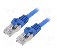 10 pcs : PP6A-LSZHCU-B-0.5M - Patch cord, S/FTP, 6a, solid, Cu, LSZH, blue, 0.5m