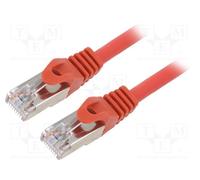 10 pcs : PP6A-LSZHCU-R-0.5M - Patch cord, S/FTP, 6a, solid, Cu, LSZH, red, 0.5m,
