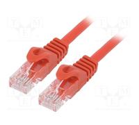 10 pcs : PP6U-0.25M/R - Patch cord, U/UTP, 6, stranded, CCA, PVC, red, 0.25m, 26