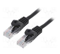 10 pcs : PP6U-0.5M/BK - Patch cord, U/UTP, 6, stranded, CCA, PVC, black, 0.5m, 2