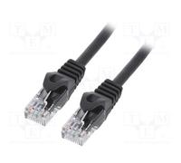 10 pcs : PP6U-2M/BK - Patch cord, U/UTP, 6, stranded, CCA, PVC, black, 2m, 26AWG
