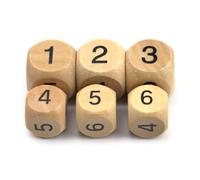 10 Pcs Practical Wood Dices Table Game Game 1-6 Numbered Six Sided for Club Party