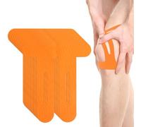 10 Pcs Pre Cut Kinesiology Tape for Knee,Waterproof & Elastic,Synthetic Elastic Kinesiology Therapeutic Tape Provide Support and Stability to Muscle Ideal for Running,Hiking,Riding (Orange)