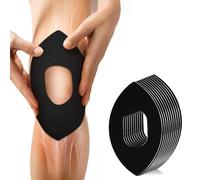 10 Pcs Precut Kinesiology Tape for Knee Pain Relief, Waterproof & Elastic Athletic Tape for Knee Support, Muscle Tape for Stability, Breathable & Comfortable (Black)
