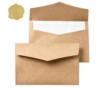 10 Pcs Premium 200GSM C5 Invitation Envelopes with Stickers 229mm x 162mm V Flap Retro Business Envelopes Sturdy Luxury Greeting Cards Envelope for A5 Letter Party Wedding Handmade Invitation Xmas