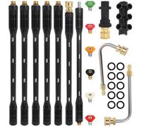 10 Pcs Pressure Washer Extension Wand Set Compatible with Karcher K Series | Extension Lance with Adapter Work with Karcher K2 K3 K4 K5 K6 K7 6 Nozzle Tips 1/4In Quick Connect 4000 PSI Gutter Cleaning