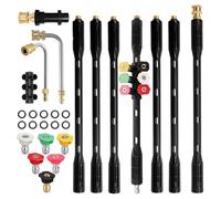 10 Pcs Pressure Washer Extension Wand with Adapter Compatible with for Karcher K Series K2 K3 K4 K5 K6 K7, Gutter Cleaning Tools Extension Lance, 1/4 Inch Quick Connect, with 6 Nozzle Tips, 4000PSI