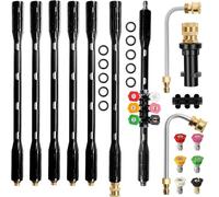 10 Pcs Pressure Washer Extension Wand with Karcher Adapter, 4000PSI Gutter Cleaning Tools Extension Wand, 1/4" Spray Nozzle Tips, Compatible with Karcher K Series K2 K3 K4 K5 K6 K7, 6 Nozzle Tips