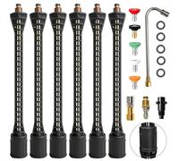 10 Pcs Pressure Washer Extension Wand with Karcher Adapter Heavy Duty Gutter Cleaning Tools Compatible for Karcher K Series K2 K3 K4, 4000PSI Extension Lance, 1/4 Inch Quick Connect