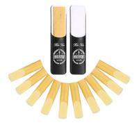 10 PCS Professional Alto Saxophone Reeds Strength 2.0 | 2.5+ year aged natural cane. Digital precision cut for consistent tone. Medium-soft 2.0 strength. Includes 10 reeds & case.