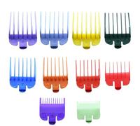 10 Pcs Professional Hair Clipper Guards Cutting Guides - Color Coded Combs Set Compatible with Most Wahl Clippers, Cutting Lengths 1/16" to 1"
