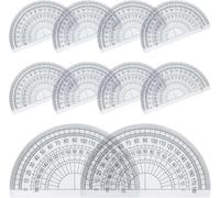 10 Pcs Protractors,Plastic Protractor for Angle Measurement,Transparent Protractor (180 Degrees, 4 Inches)