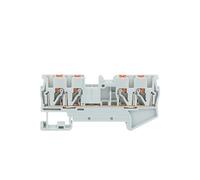 10 pcs PT2.5-QU Push-in Terminal Block Din Rail PT 2.5mm² 2-in 2-out Wire Electrical Connector PT 2.5(Grey)