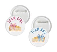 10 Pcs Pumpkin Pie Gender Reveal Button Pins, Thanksgiving Team Boy Team Girl Badge Pins, A Little Pumpkin Pie Is On The Way Stain Brooch Button for Fall Gender Reveal Party Decorations