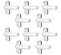 10 Pcs PVC T-Shape Window Locks, White Aluminum Alloy UPVC Window Locks with Keys and Screws, Anti-Theft Secure for Home Windows and Doors