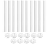 10 PCS Radiator Pipe Covers and Pipe Collars White 200mm x 15mm Pipe Snap On PVC Plastic Radiator Caps 15mm Pipe Covers Thickened Radiator Sleeves