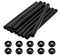 10 PCS Radiator Pipe Covers Black and Pipe Collars 200mm x 15mm Thickened Radiator Sleeves 15mm Plastic Snap On Radiator Caps