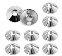 10 PCS Radiator Pipe Covers Chrome Radiator Pipe Collars Plastic Radiator Caps 15mm Pipe Cover 4.5cm Wide Snap On PVC Copper Pipe Covers for Central Heating Pipe Decoration