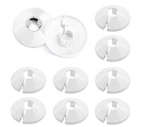 10 PCS Radiator Pipe Covers White Radiator Pipe Collars Plastic Radiator Caps 15mm Pipe Cover 4.5cm Wide Snap On PVC Copper Pipe Covers for Central Heating Pipe Decoration