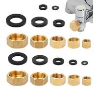 10 Pcs Radiator Valve Caps, 1/8 1/4 3/8 3/4 1/2 Radiator Caps, Hex Brass Radiators Blanking Plug - Leak-Proof Brass Plumbing Fittings with Seals, Heating System Cap for Pipework and DIY Maintenance