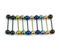 10 Pcs Rainbow Ball Stainless Steel Nipple Tongue Bars Navel Rings Body Jewelry Convenient And Practical