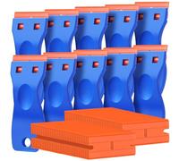 10 Pcs Razor Scraper with 100 Pcs Plastic Blades, Plastic Razor Blade Scraper Tool, Cleaning Scraper Remover for Removal Floor Stove Scraping Labels and Decals Sticker on Car Window Glass