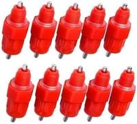10 Pcs Red Automatic Poultry Easy Installation Watering Nipples Chicken Drinkers,Chicken Waterer Nipples,Poultry Feeding and Watering Supplies