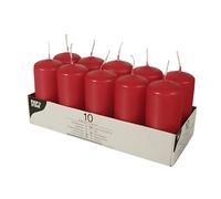10 Pcs Red Pillar Candles Bulk Pack 40x90mm Unscented Wedding Party Decor
